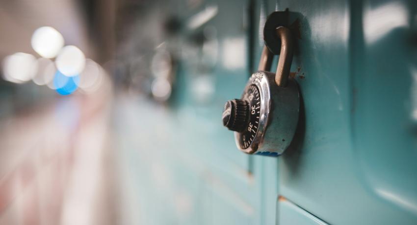 Padlock on locker